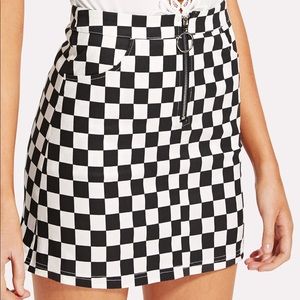 Off to the races checkered skirt